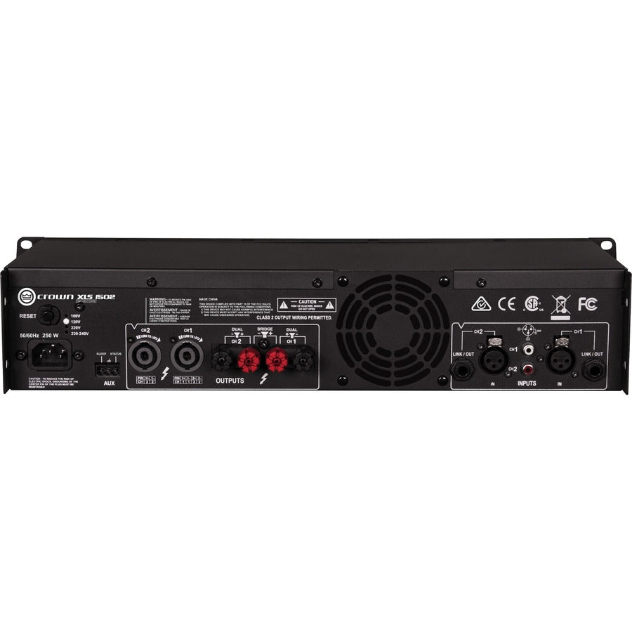 Crown XLS DriveCore 2 1502 Amplifier - 1500 W RMS - 2 Channel - Black Crown XLS DriveCore 2 1502 Amplifier - 1500 W RMS - 2 Channel - Black